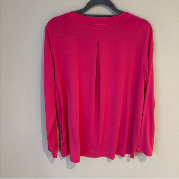 Athleta Fuchsia Hot Pink Long Sleeve Crewneck Athletic Top Women’s Size Medium - Picture 5 of 6